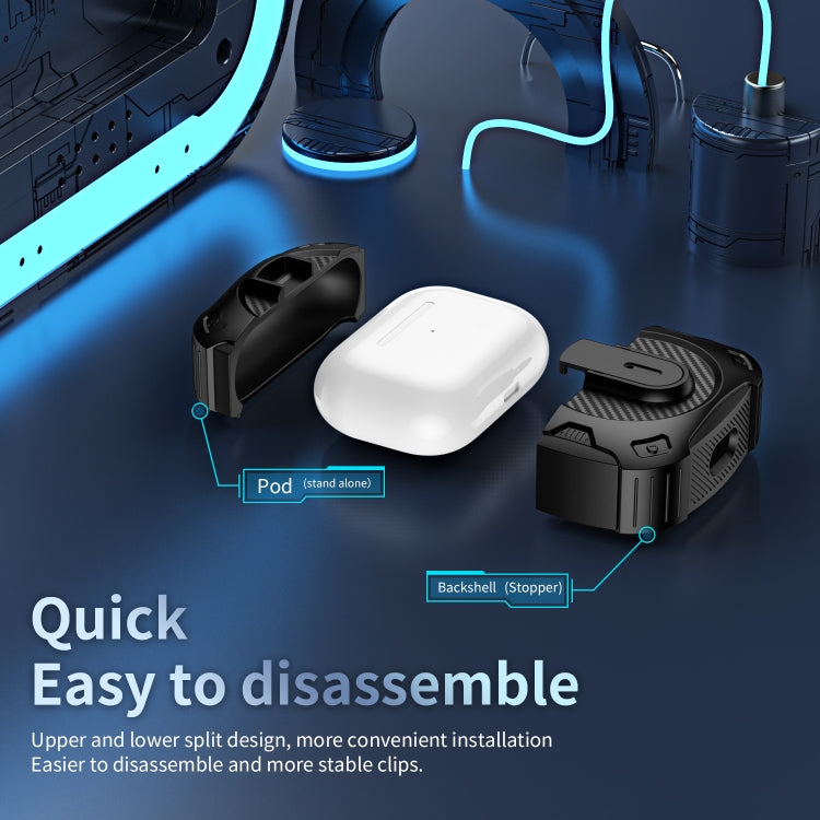For AirPods 4 Lock Shockproof Bluetooth Earphone Protective Case(Black White) - free shipping - PMC Jewellery - Order now!