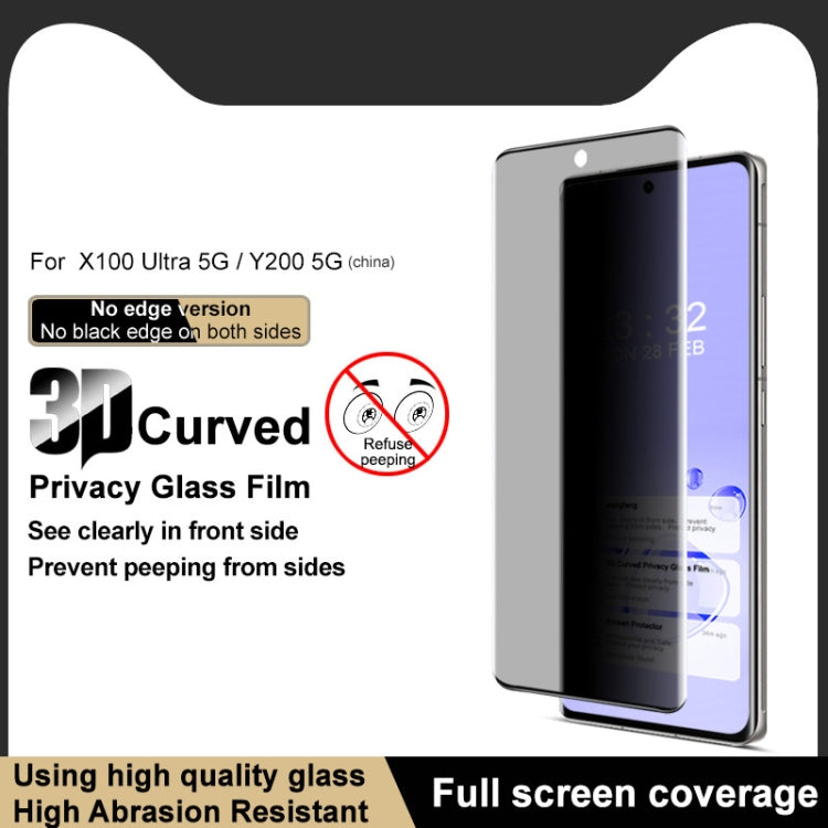 For vivo X100 Ultra imak 3D Curved Privacy Full Screen Tempered Glass Film - vivo Tempered Glass by imak | Online Shopping South Africa | PMC Jewellery | Buy Now Pay Later Mobicred