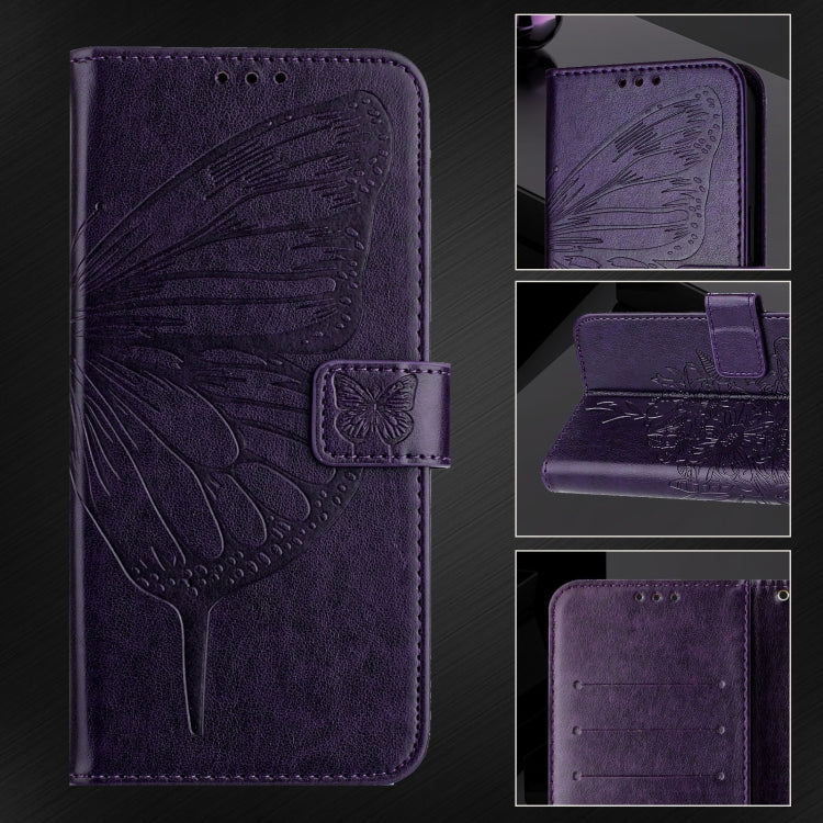 For Blackview Shark 8 Embossed Butterfly Leather Phone Case(Dark Purple) - More Brand by PMC Jewellery | Online Shopping South Africa | PMC Jewellery | Buy Now Pay Later Mobicred
