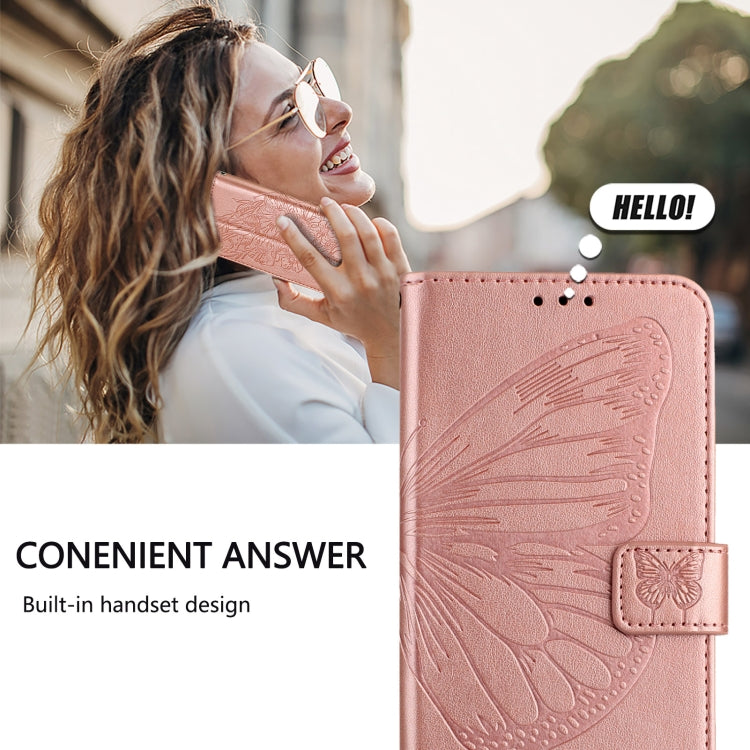 For Blackview Wave 6C Embossed Butterfly Leather Phone Case(Rose Gold) - More Brand by PMC Jewellery | Online Shopping South Africa | PMC Jewellery | Buy Now Pay Later Mobicred