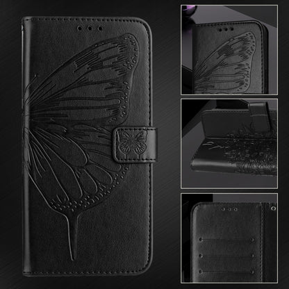 For Blackview Color 8 Embossed Butterfly Leather Phone Case(Black) - More Brand by PMC Jewellery | Online Shopping South Africa | PMC Jewellery | Buy Now Pay Later Mobicred