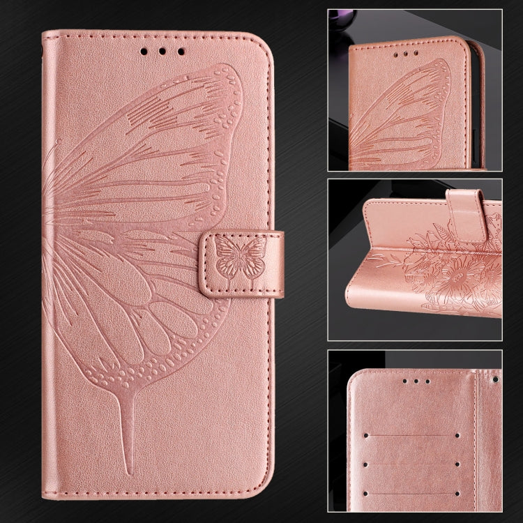 For Ulefone Note 14 Embossed Butterfly Leather Phone Case(Rose Gold) - Ulefone Cases by PMC Jewellery | Online Shopping South Africa | PMC Jewellery | Buy Now Pay Later Mobicred