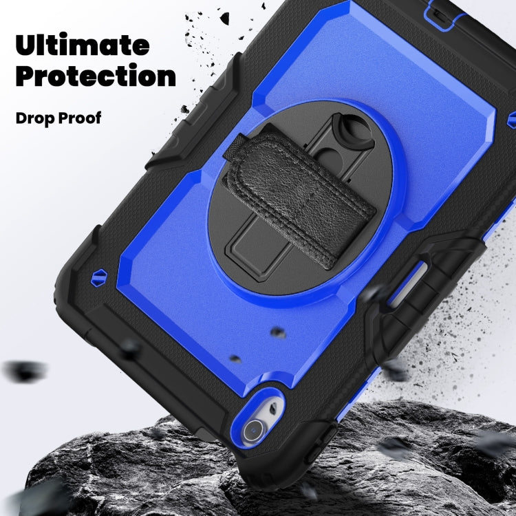 For iPad Air 11 2025 / 2024 Silicone Hybrid PC Tablet Case with Shoulder Strap(Dark Blue + Black) - free shipping - PMC TechLife - Order now!