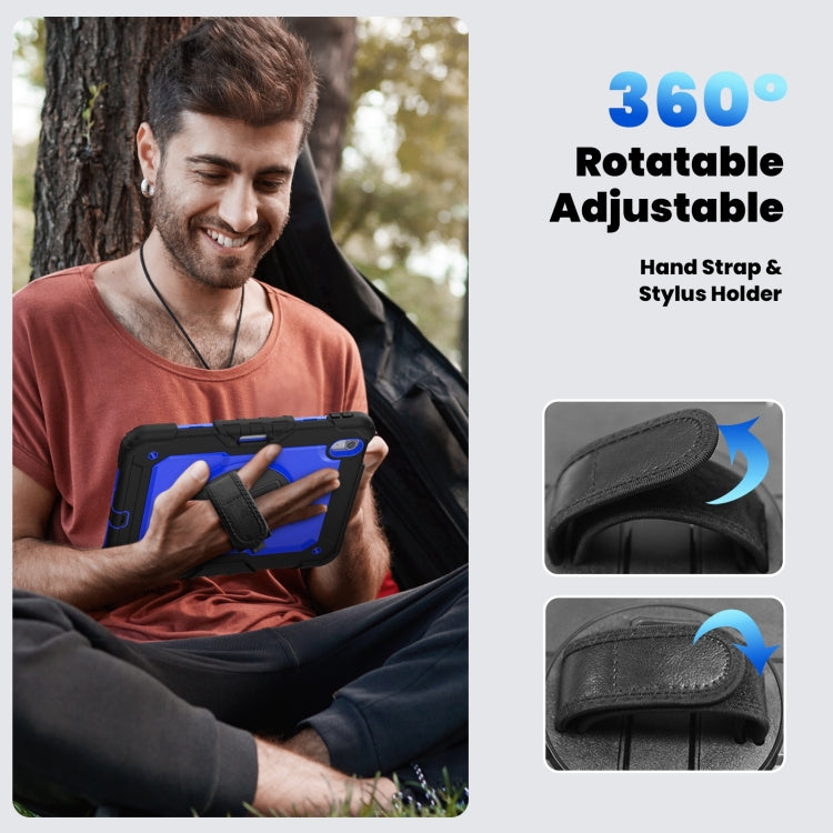 For iPad Air 11 2025 / 2024 Silicone Hybrid PC Tablet Case with Shoulder Strap(Dark Blue + Black) - free shipping - PMC TechLife - Order now!