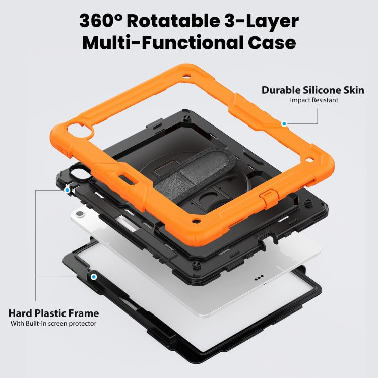 For iPad Air 13 2025 / 2024 Silicone Hybrid PC Tablet Case with Shoulder Strap(Orange) - iPad Air 13 2025 / 2024 Cases by PMC TechLife | Online Shopping South Africa | PMC TechLife | Buy Now Pay Later Mobicred