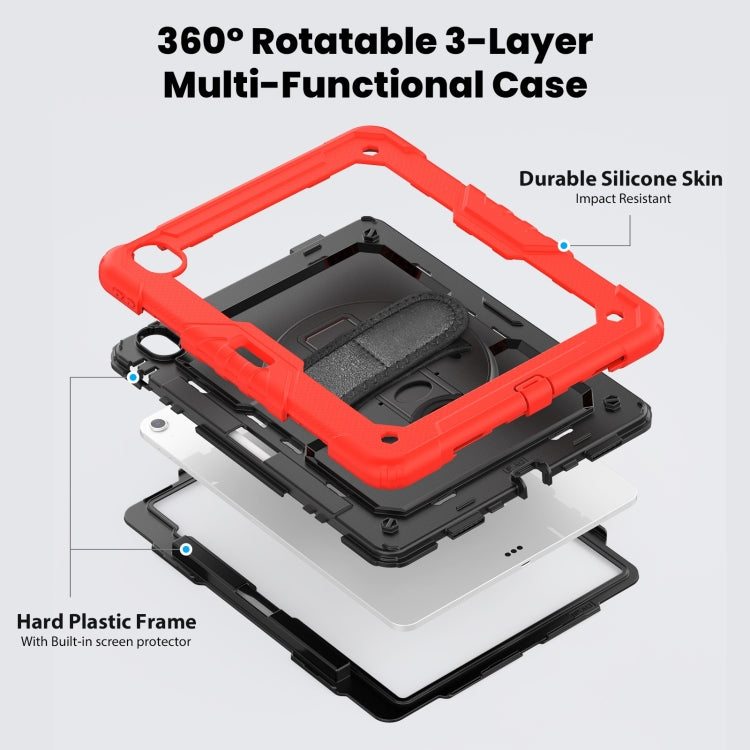 For iPad Air 13 2025 / 2024 Silicone Hybrid PC Tablet Case with Shoulder Strap(Red) - iPad Air 13 2025 / 2024 Cases by PMC TechLife | Online Shopping South Africa | PMC TechLife | Buy Now Pay Later Mobicred