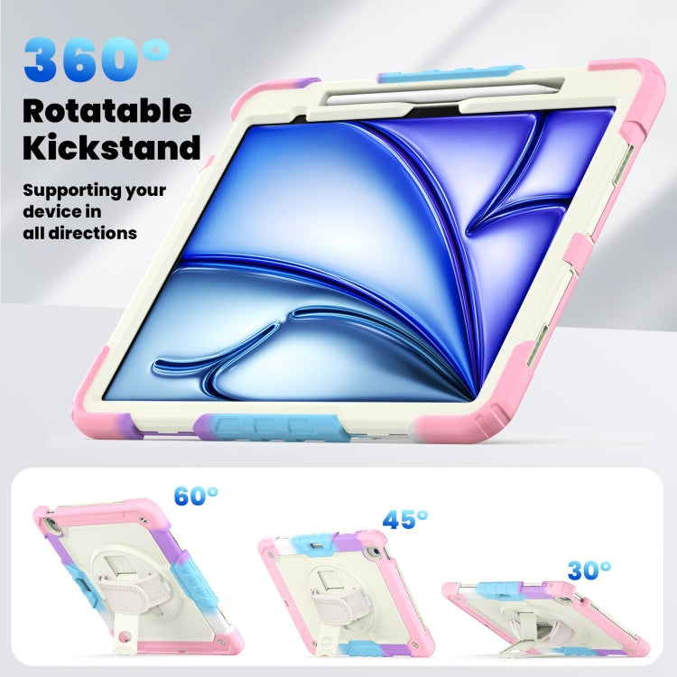 For iPad Air 13 2024 Silicone Hybrid PC Tablet Case with Shoulder Strap(Camouflage Pink) - iPad Air 13 2024 Cases by PMC TechLife | Online Shopping South Africa | PMC TechLife | Buy Now Pay Later Mobicred