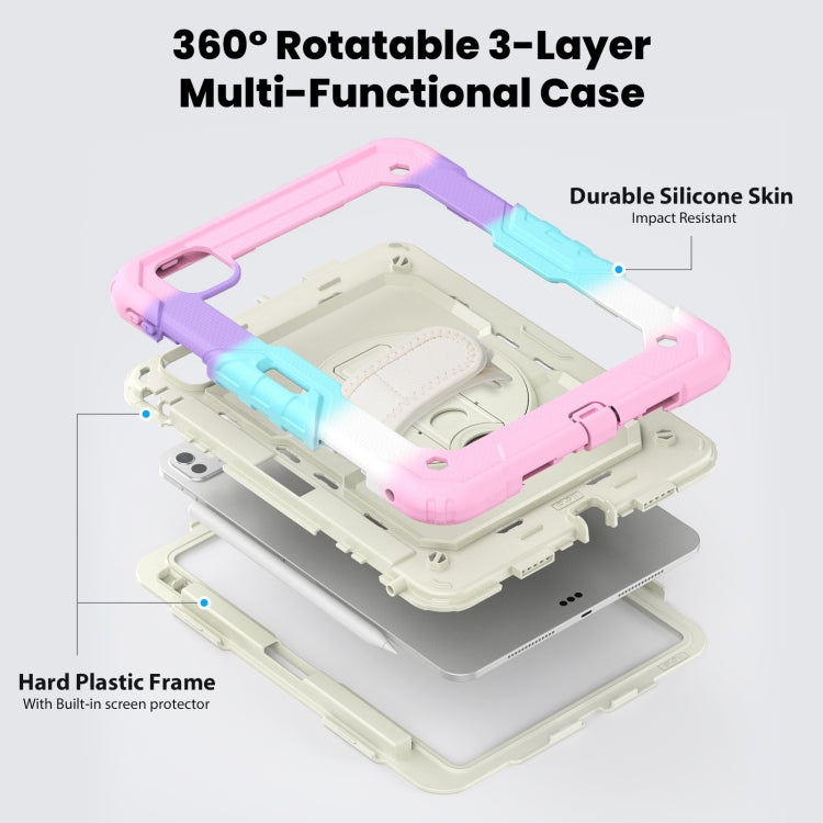 For iPad Pro 11 2024 Silicone Hybrid PC Tablet Case with Shoulder Strap(Camouflage Pink) - iPad Pro 11 2024 Cases by PMC TechLife | Online Shopping South Africa | PMC TechLife | Buy Now Pay Later Mobicred