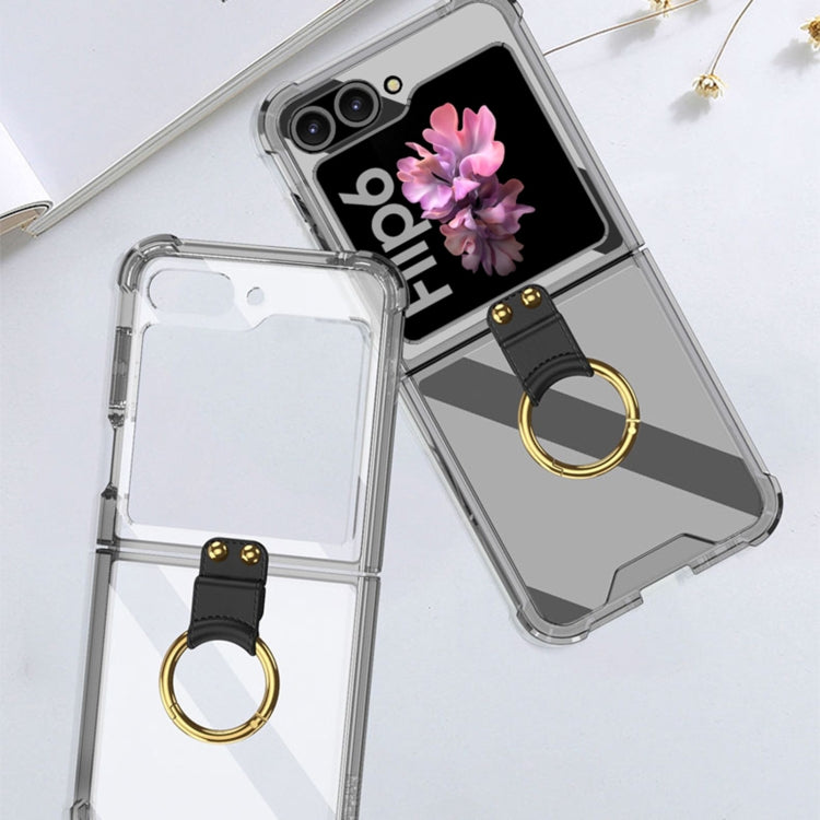 For Samsung Galaxy Z Flip6 / Flip7 FE GKK Airbag Ring Full Coverage Phone Case with Tempered Film(Black) - free shipping - PMC Jewellery - Order now!
