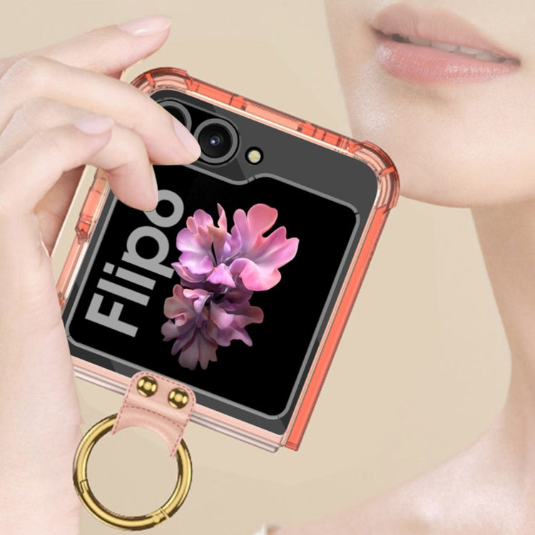 For Samsung Galaxy Z Flip6 GKK Airbag Ring Full Coverage Phone Case(Transparent) - Galaxy Z Flip6 5G Cases by GKK | Online Shopping South Africa | PMC Jewellery | Buy Now Pay Later Mobicred