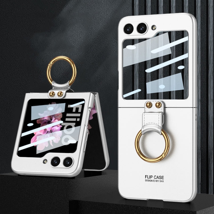 For Samsung Galaxy Z Flip6 / Flip7 FE GKK Integrated Ultra-thin PC Full Coverage Phone Case with Ring Holder(Silver) - free shipping - PMC Jewellery - Order now!