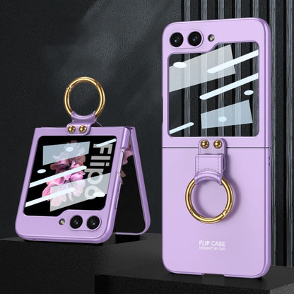 For Samsung Galaxy Z Flip6 GKK Integrated Ultra-thin PC Full Coverage Phone Case with Ring Holder(Dream Mirror Purple) - Galaxy Z Flip6 5G Cases by GKK | Online Shopping South Africa | PMC Jewellery | Buy Now Pay Later Mobicred