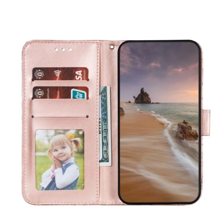 For Google Pixel 9 Pro Lace Flower Embossing Flip Leather Phone Case(Rose Gold) - Google Cases by PMC Jewellery | Online Shopping South Africa | PMC Jewellery | Buy Now Pay Later Mobicred