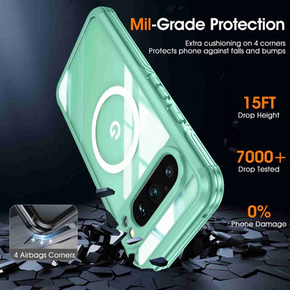 For Google Pixel 9 Pro XL RedPepper Transparent IP65 Life Waterproof Phone Case(Green) - Google Cases by RedPepper | Online Shopping South Africa | PMC Jewellery | Buy Now Pay Later Mobicred