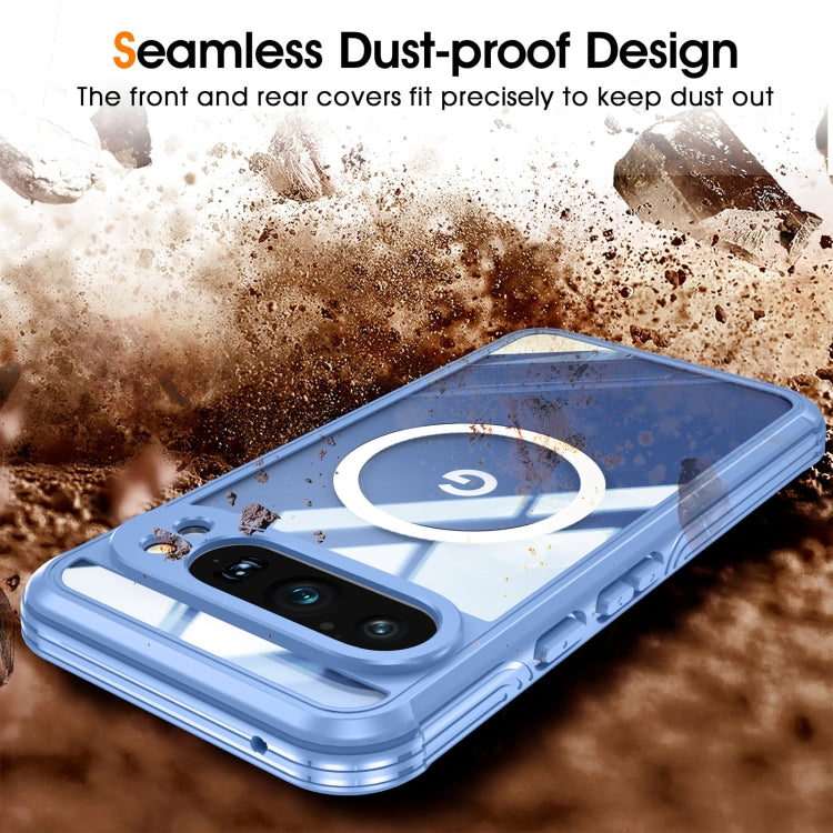 For Google Pixel 9 / 9 Pro RedPepper Transparent IP65 Life Waterproof Phone Case(Blue) - Google Cases by RedPepper | Online Shopping South Africa | PMC Jewellery | Buy Now Pay Later Mobicred