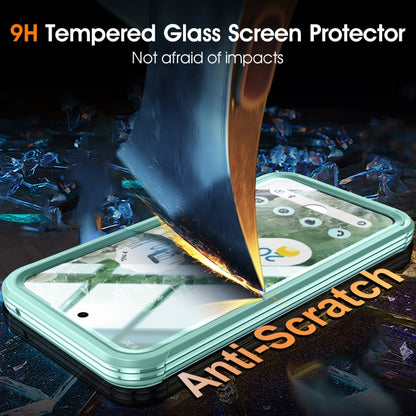 For Google Pixel 9 / 9 Pro RedPepper Transparent IP65 Life Waterproof Phone Case(Green) - Google Cases by RedPepper | Online Shopping South Africa | PMC Jewellery | Buy Now Pay Later Mobicred