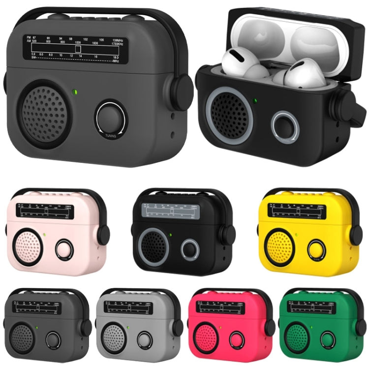 For AirPods Pro 2 Radio Style Wireless Bluetooth Earphones Shockproof Protective Case(Green) - For AirPods Pro 2 by PMC Jewellery | Online Shopping South Africa | PMC Jewellery | Buy Now Pay Later Mobicred