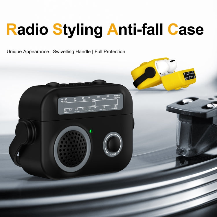 For AirPods 2 / 1 Radio Style Wireless Bluetooth Earphones Shockproof Protective Case(Dark Grey) - free shipping - PMC Jewellery - Order now!