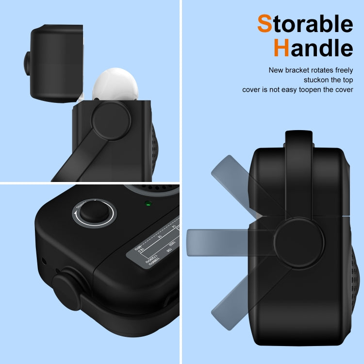 For AirPods 3 Radio Style Wireless Bluetooth Earphones Shockproof Protective Case(Black) - For AirPods 3 by PMC Jewellery | Online Shopping South Africa | PMC Jewellery | Buy Now Pay Later Mobicred