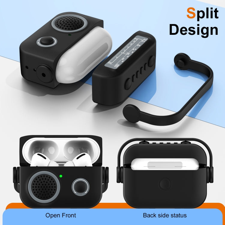 For AirPods 2 / 1 Radio Style Wireless Bluetooth Earphones Shockproof Protective Case(Dark Grey) - free shipping - PMC Jewellery - Order now!