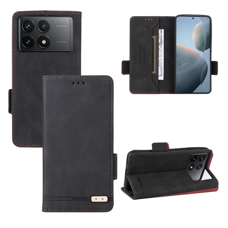 For Redmi K70 / K70 Pro Magnetic Clasp Leather Phone Case(Black) - Xiaomi Cases by PMC Jewellery | Online Shopping South Africa | PMC Jewellery | Buy Now Pay Later Mobicred