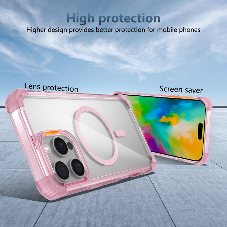 For iPhone 16 Pro Transparent MagSafe Magnetic Phone Case(Pink) - iPhone 16 Pro Cases by PMC Jewellery | Online Shopping South Africa | PMC Jewellery | Buy Now Pay Later Mobicred