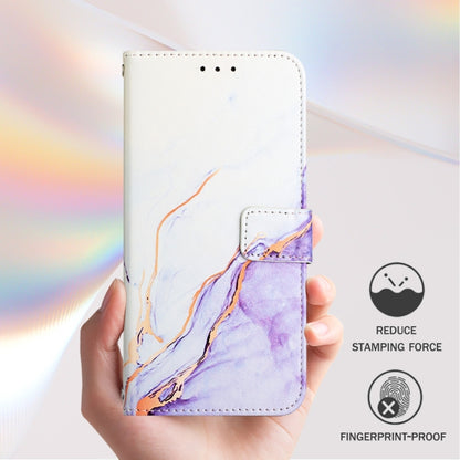 For Blackview Shark 8 PT003 Marble Pattern Flip Leather Phone Case(White Purple) - More Brand by PMC Jewellery | Online Shopping South Africa | PMC Jewellery | Buy Now Pay Later Mobicred