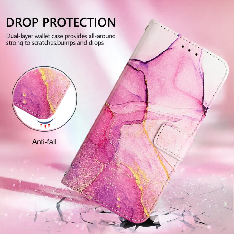 For Blackview Color 8 PT003 Marble Pattern Flip Leather Phone Case(Pink Purple Gold) - More Brand by PMC TechLife | Online Shopping South Africa | PMC TechLife | Buy Now Pay Later Mobicred