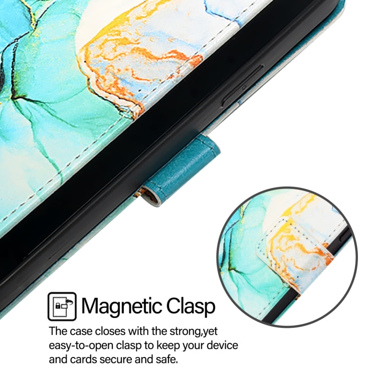 For Blackview Color 8 PT003 Marble Pattern Flip Leather Phone Case(Green) - More Brand by PMC TechLife | Online Shopping South Africa | PMC TechLife | Buy Now Pay Later Mobicred