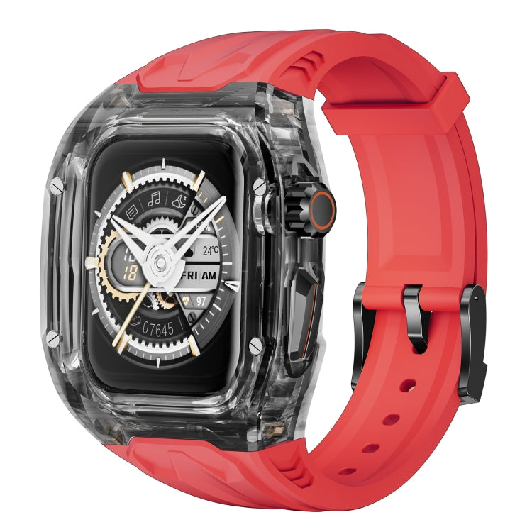 For Apple Watch SE 2023 44mm Modified PC Hybrid TPU Watch Case Band(Red Clear Black) - free shipping - PMc TechLife - Order now!