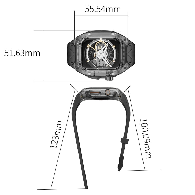 For Apple Watch Series 9 45mm Modified PC Hybrid TPU Watch Case Band(Black Clear Black) - free shipping - PMc TechLife - Order now!