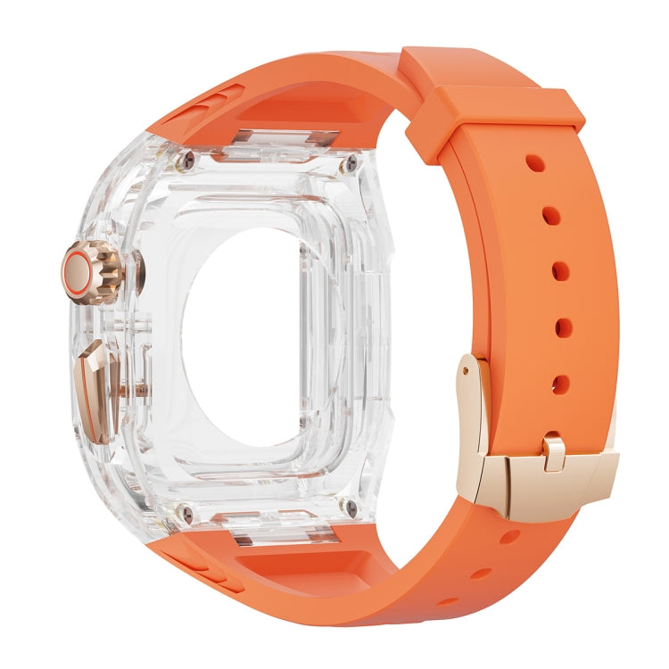 For Apple Watch Ultra 49mm Modified PC Hybrid TPU Watch Case Band(Orange Transparent) - Watch Bands by PMC Jewellery | Online Shopping South Africa | PMC Jewellery | Buy Now Pay Later Mobicred