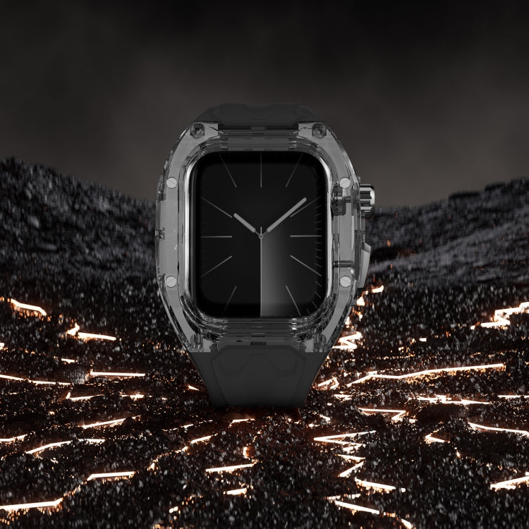 For Apple Watch Series 8 45mm Modified PC Hybrid TPU Watch Case Band(Black Clear Black) - free shipping - PMc TechLife - Order now!