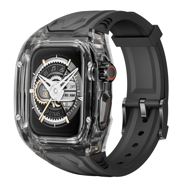 For Apple Watch Series 7 45mm Modified PC Hybrid TPU Watch Case Band(Black Clear Black) - free shipping - PMc TechLife - Order now!
