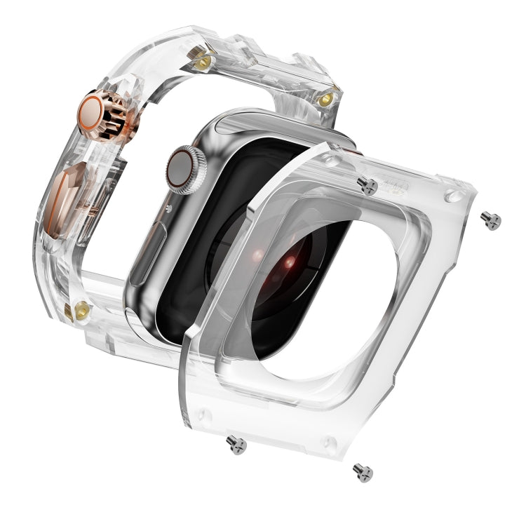 For Apple Watch SE 44mm Modified PC Hybrid TPU Watch Case Band(Orange Transparent) - free shipping - PMc TechLife - Order now!