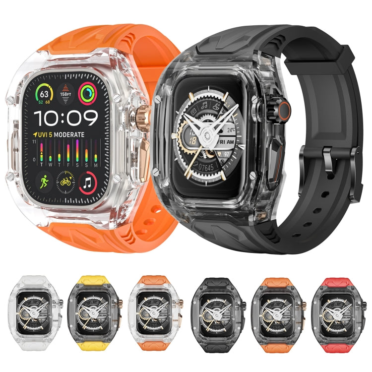 For Apple Watch SE 44mm Modified PC Hybrid TPU Watch Case Band(Orange Transparent) - free shipping - PMc TechLife - Order now!