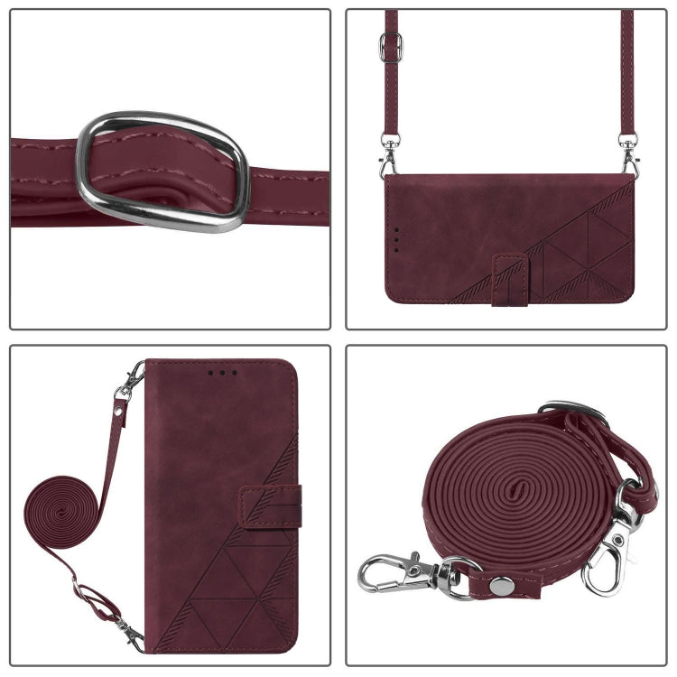 For Blackview A53 Crossbody 3D Embossed Flip Leather Phone Case(Wine Red) - More Brand by PMC Jewellery | Online Shopping South Africa | PMC Jewellery | Buy Now Pay Later Mobicred