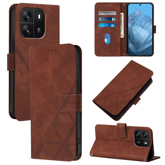 For Blackview Wave 6C Crossbody 3D Embossed Flip Leather Phone Case(Brown) - More Brand by PMC Jewellery | Online Shopping South Africa | PMC Jewellery | Buy Now Pay Later Mobicred