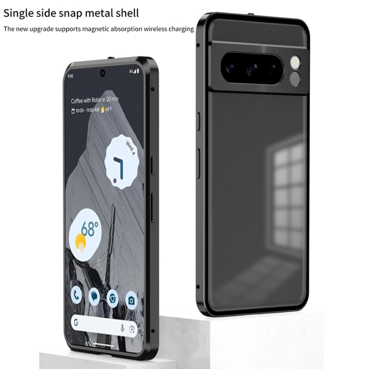For Google Pixel 7 Snap Buckle Metal Frame Frosted Phone Case(Grey) - Google Cases by PMC TechLife | Online Shopping South Africa | PMC TechLife | Buy Now Pay Later Mobicred