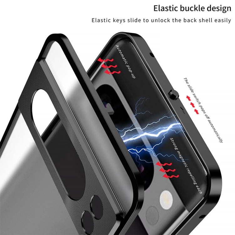 For Google Pixel 8 Pro Snap Buckle Metal Frame Frosted Phone Case(Silver) - Google Cases by PMC TechLife | Online Shopping South Africa | PMC TechLife | Buy Now Pay Later Mobicred