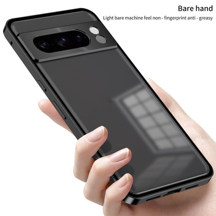 For Google Pixel 7 Snap Buckle Metal Frame Frosted Phone Case(Silver) - Google Cases by PMC TechLife | Online Shopping South Africa | PMC TechLife | Buy Now Pay Later Mobicred