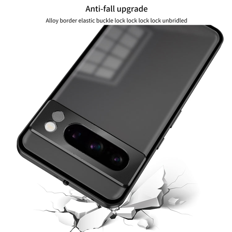 For Google Pixel 7 Pro Snap Buckle Metal Frame Frosted Phone Case(Black) - free shipping - PMC TechLife - Order now!