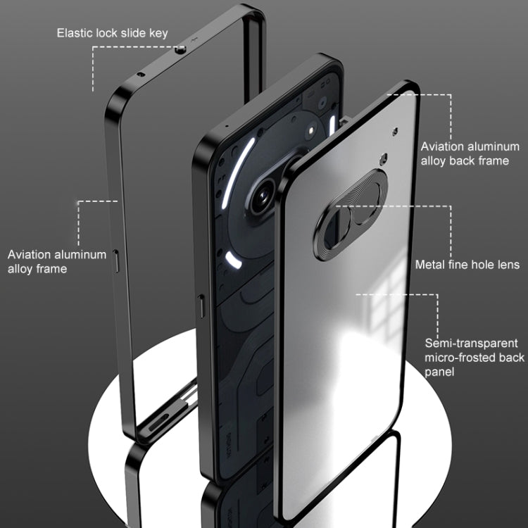 For Nothing Phone 2a Snap Buckle Metal Frame Frosted Phone Case(Silver) - Nothing Cases by PMC TechLife | Online Shopping South Africa | PMC TechLife | Buy Now Pay Later Mobicred