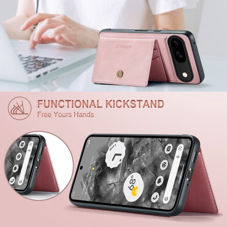 For Google Pixel 9 JEEHOOD J01 Retro Magnetic Detachable Wallet Phone Case(Pink) - Google Cases by JEEHOOD | Online Shopping South Africa | PMC Jewellery | Buy Now Pay Later Mobicred