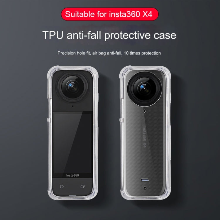 For Insta360 X4 Clear 1.5mm Soft TPU Protective Case With Hand Strap(Transperant) - Case & Bags by PMC TechLife | Online Shopping South Africa | PMC TechLife | Buy Now Pay Later Mobicred