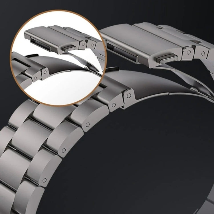 For Apple Watch SE 44mm 3-Bead Flat Buckle Titanium Alloy Watch Band(Silver) - free shipping - PMC TechLife - Order now!
