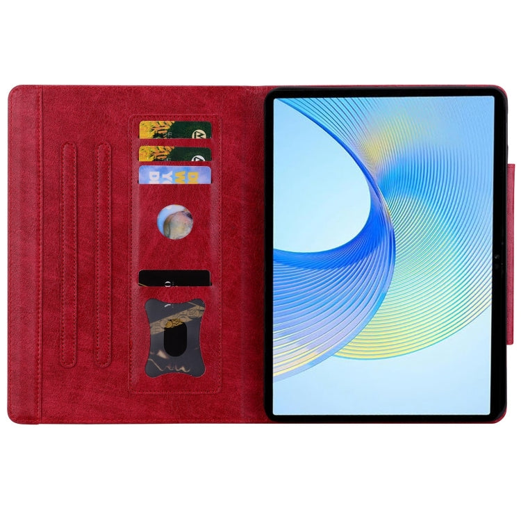 For Lenovo Tab P12 Cat Buckle Leather Tablet Case(Red) - Lenovo by PMC TechLife | Online Shopping South Africa | PMC TechLife | Buy Now Pay Later Mobicred