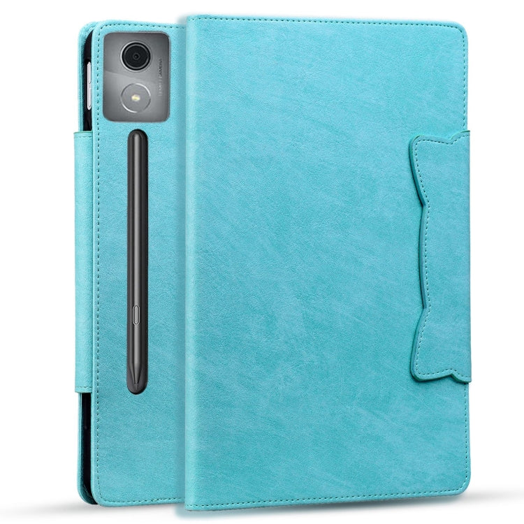 For Lenovo Xiaoxin Pad Pro 12.7 2025 Cat Buckle Leather Tablet Case(Sky Blue) - free shipping - PMC TechLife - Order now!