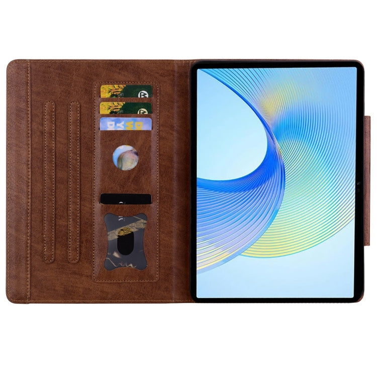 For Lenovo Xiaoxin Pad Pro 12.7 2025 Cat Buckle Leather Tablet Case(Brown) - Lenovo by PMC TechLife | Online Shopping South Africa | PMC TechLife | Buy Now Pay Later Mobicred