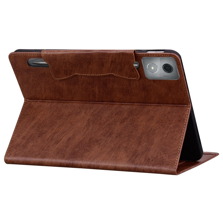 For Lenovo Xiaoxin Pad Pro 12.7 2025 Cat Buckle Leather Tablet Case(Brown) - Lenovo by PMC TechLife | Online Shopping South Africa | PMC TechLife | Buy Now Pay Later Mobicred